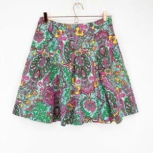 Lily Pulitzer Claire Skirt Printed Taff Style 66184 Silk Cotton Skirt Size 4
